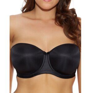 ELOMI LINGERIE Black Full Figure Smoothing Underwire Foam Moulded Strapless Bra